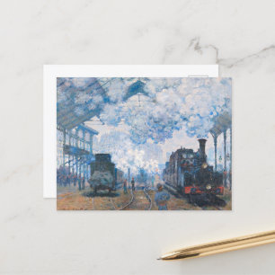 Monet - Saint-Lazare Station, Arrival of Train Holiday Postcard