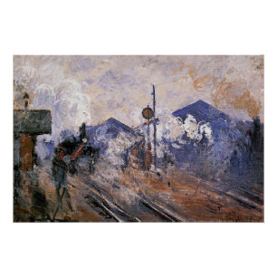 Monet - Saint-Lazare Station, Track Coming Out, Poster