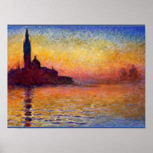 Monet - San Giorgio Maggiore at Dusk, fine art Poster