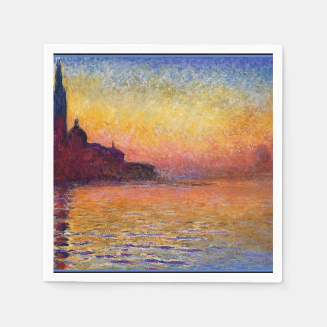 Monet - San Giorgio Maggiore at Dusk Napkin (Front)