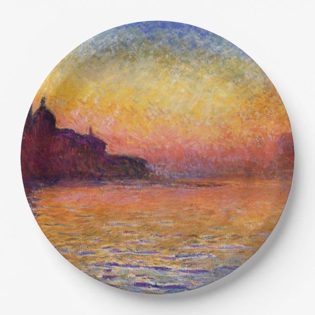 Monet - San Giorgio Maggiore at Dusk Paper Plate (Front)