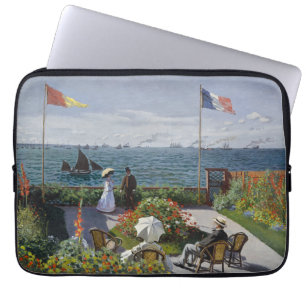 Monet Seaside Garden Blooms Classic Seascape Laptop Sleeve