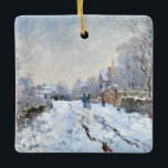 Monet - Snow Scene at Argenteuil Ceramic Ornament<br><div class="desc">Snow Scene at Argenteuil,  fine art landscape painting by Claude Monet.</div>