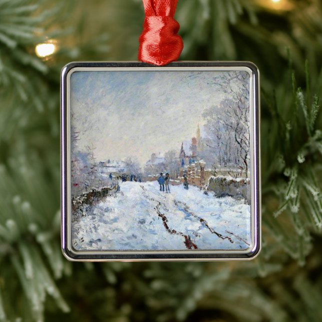 Monet - Snow Scene at Argenteuil Metal Tree Decoration (Tree)