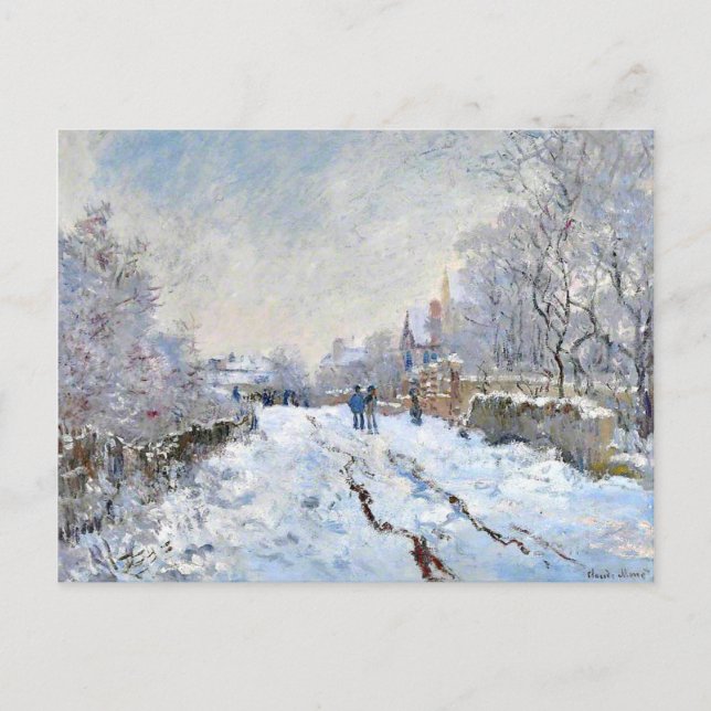 Monet - Snow Scene at Argenteuil Postcard (Front)