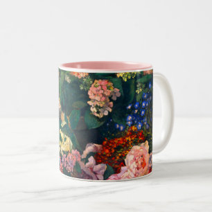 Monet Spring Flowers Two-Tone Coffee Mug