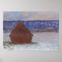 Monet - Stack Of Wheat (Snow Effect Overcast Day)