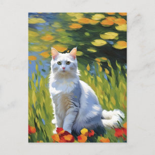Monet Style Cat Postcard