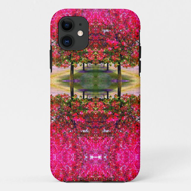 Monet style pink Autumn landscape, pink leaves    Case-Mate iPhone Case (Back)