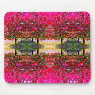 Monet style pink Autumn landscape, pink leaves    Mouse Mat