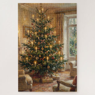 Monet-Style Vintage Christmas Tree Jigsaw Puzzle