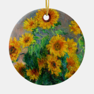 Monet Sunflowers Ceramic Tree Decoration