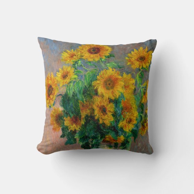Monet Sunflowers Cushion (Front)