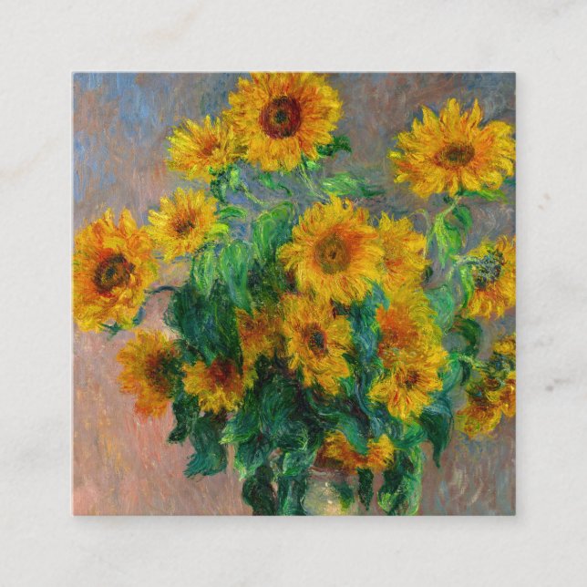 Monet Sunflowers Enclosure Card (Front)