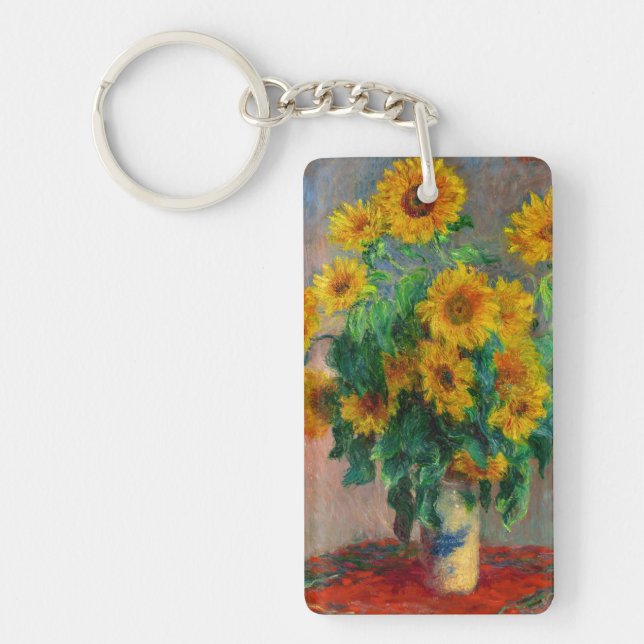 Monet Sunflowers Key Ring (Front)