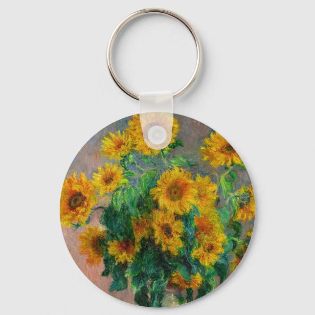 Monet Sunflowers Key Ring (Front)