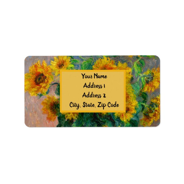Monet Sunflowers Label (Front)