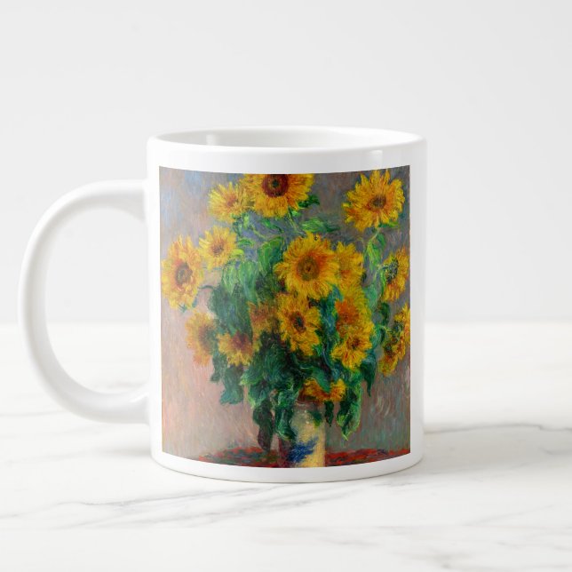 Monet Sunflowers Large Coffee Mug (Left)
