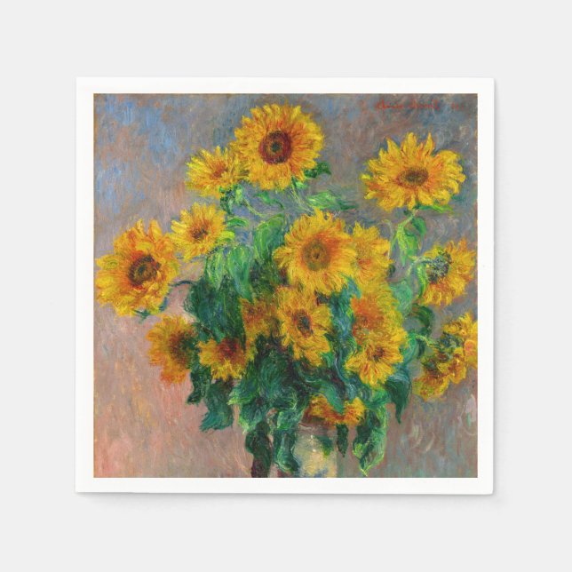 Monet Sunflowers Napkin (Front)