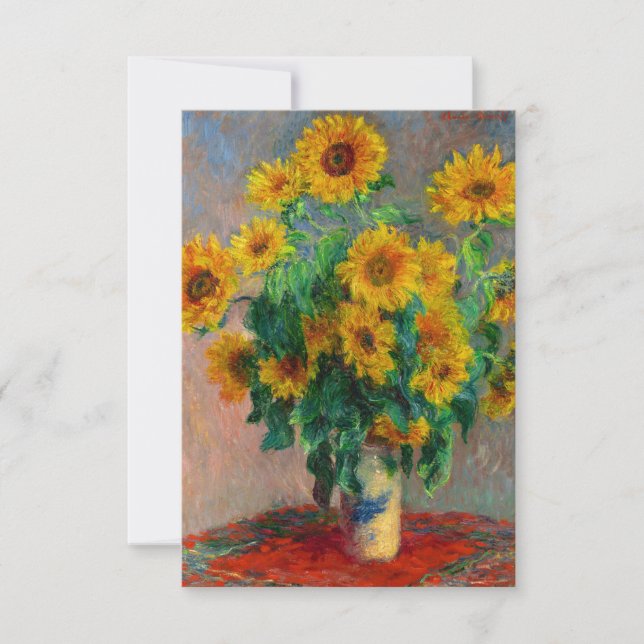 Monet Sunflowers RSVP Card (Front)