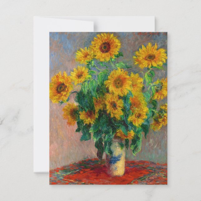 Monet Sunflowers Save The Date (Front)