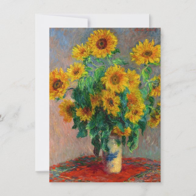Monet Sunflowers Save The Date (Front)