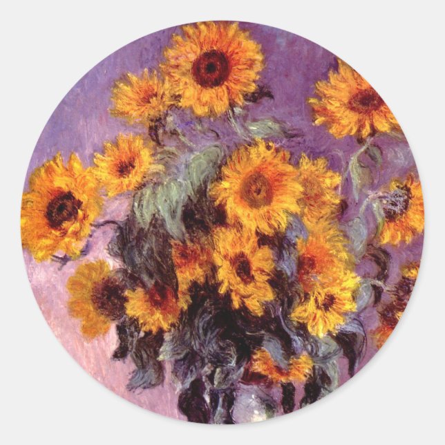 Monet Sunflowers Stickers (Front)
