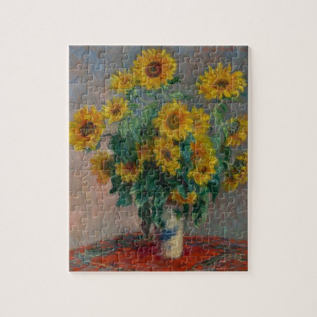 Monet Sunflowers Vintage French Impressionism Jigsaw Puzzle (Vertical)