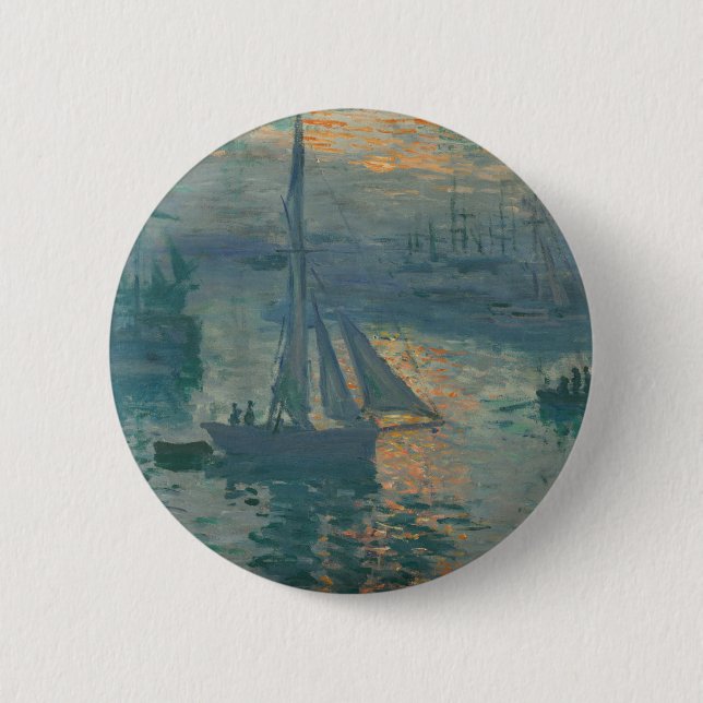 Monet Sunrise Marine Impressionism Painting 6 Cm Round Badge (Front)