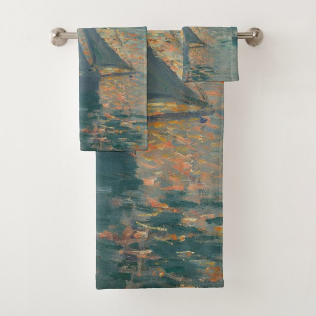 Monet Sunrise Marine Impressionism Painting Bath Towel Set (Insitu)