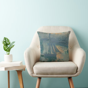 Monet Sunrise Marine Impressionism Painting Cushion