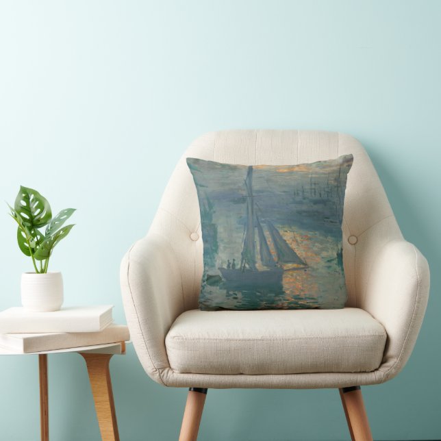 Monet Sunrise Marine Impressionism Painting Cushion (Chair)