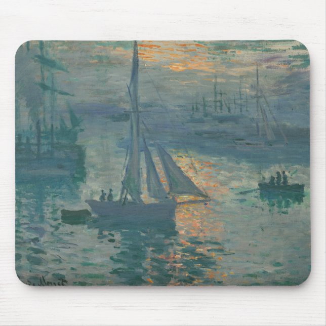 Monet Sunrise Marine Impressionism Painting Mouse Mat (Front)
