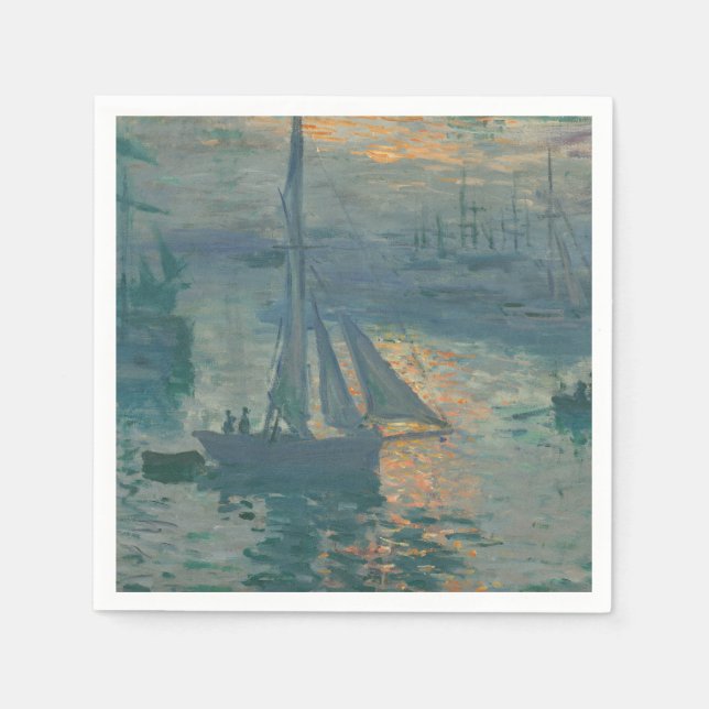 Monet Sunrise Marine Impressionism Painting Napkin (Front)