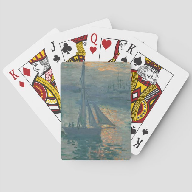 Monet Sunrise Marine Impressionism Painting Playing Cards (Back)