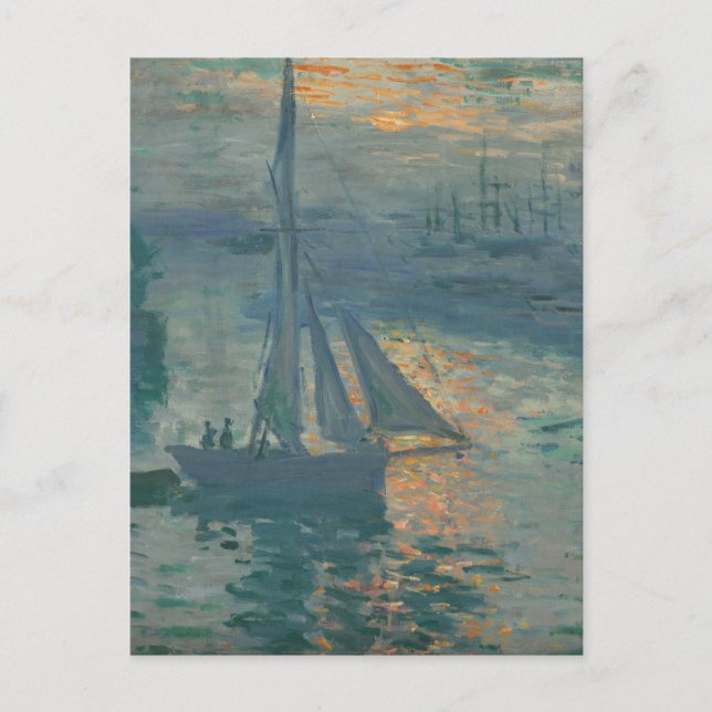 Monet Sunrise Marine Impressionism Painting Postcard (Front)