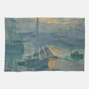 Monet Sunrise Marine Impressionism Painting Tea Towel