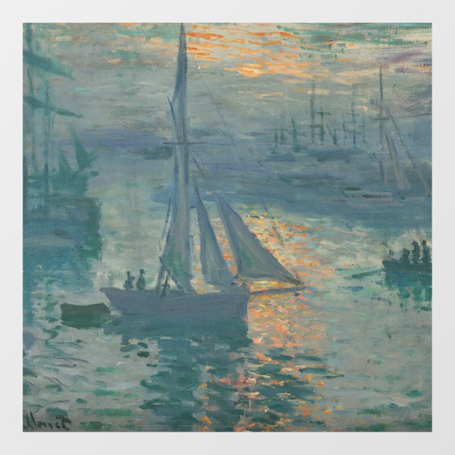 Monet Sunrise Marine Impressionism Painting Window Cling (Sheet)