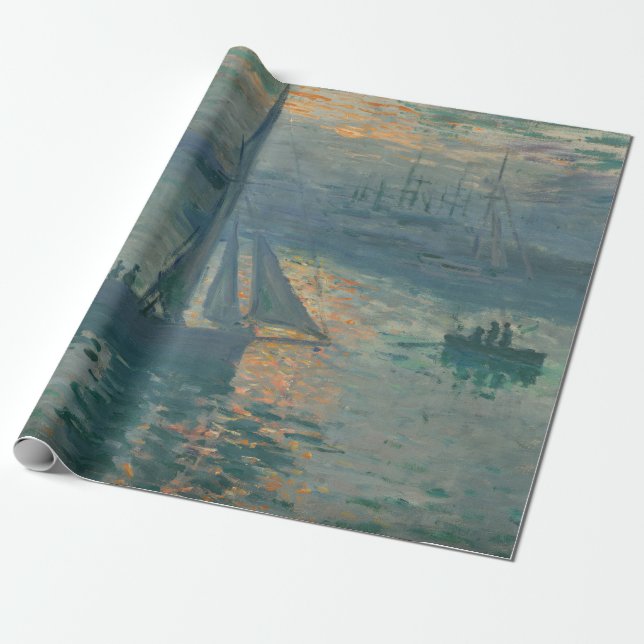 Monet Sunrise Marine Impressionism Painting Wrapping Paper (Unrolled)