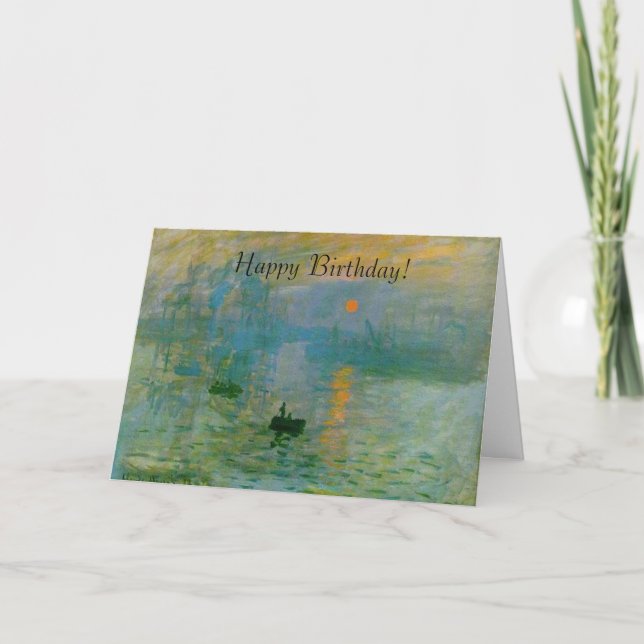 Monet Sunrise Painting Happy Birthday Card (Front)