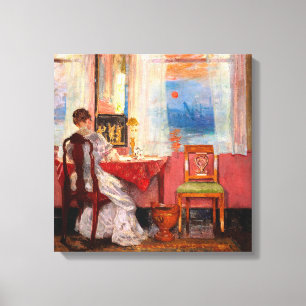 Monet Sunrise Window View Aesthetic Art Canvas Print