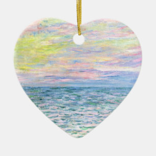 Monet - Sunset at Pourville, fine art Ceramic Tree Decoration