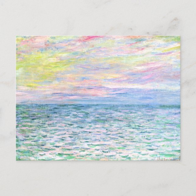 Monet - Sunset at Pourville, fine art Postcard (Front)