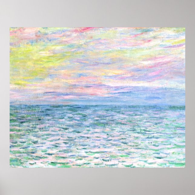 Monet - Sunset at Pourville, fine art Poster (Front)