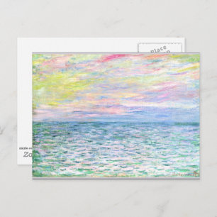 Monet - Sunset at Pourville,  Postcard