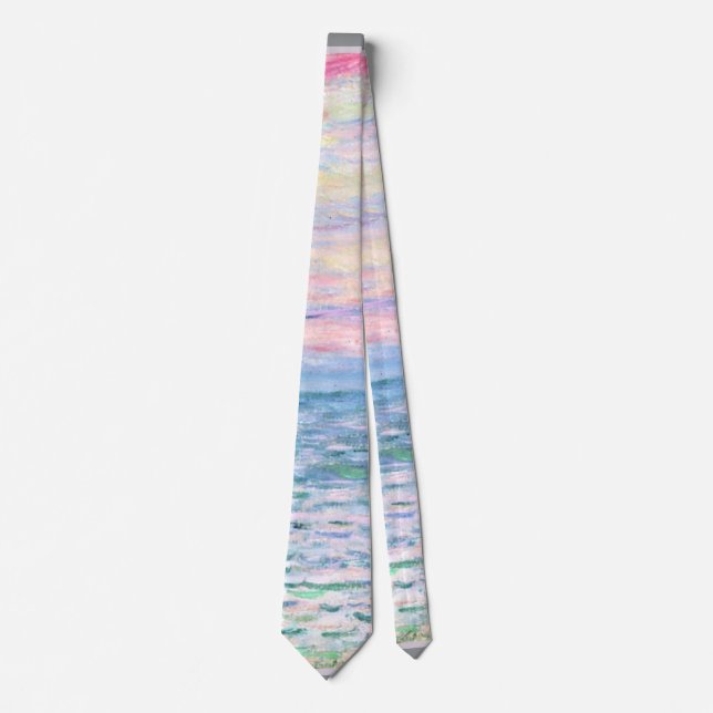 Monet - Sunset at Pourville Tie (Front)