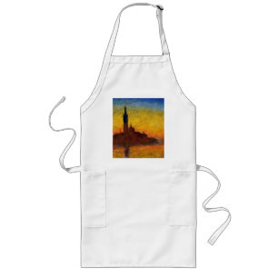 Monet Sunset in Venice Impressionist Painting Long Apron