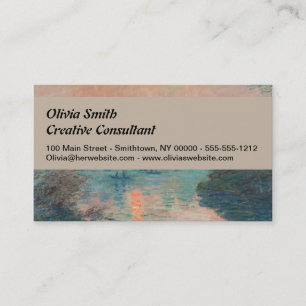 Monet Sunset on the Seine Fine Art Impressionism  Business Card
