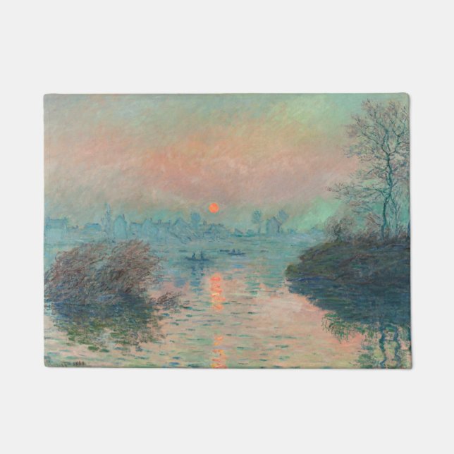 Monet Sunset on the Seine Fine Art Impressionism  Doormat (Front)