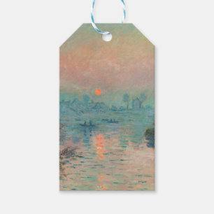 Monet Sunset on the Seine Fine Art Impressionism Gift Tags